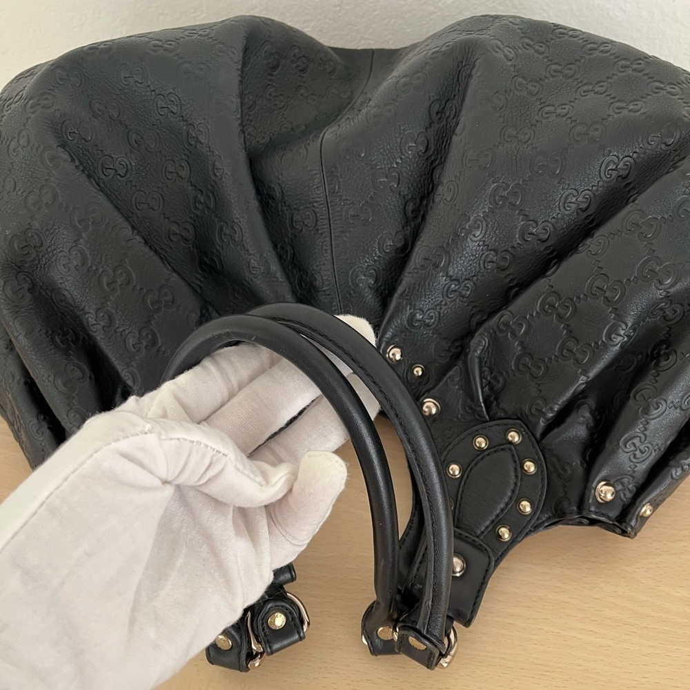 Gucci Guccissima Studded Leather Pelham Shoulder Bag Ltd Ed Rare 1990 - Picture 9 of 17